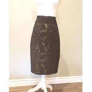 Anthropologie Maeve Jacquard Camouflage Skirt Size 4